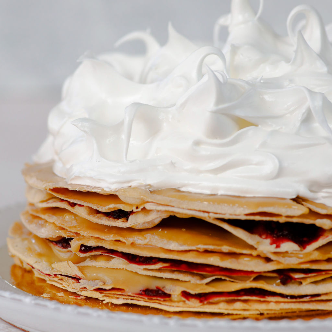 HOJARASCA FRAMBUESA CON MERENGUE