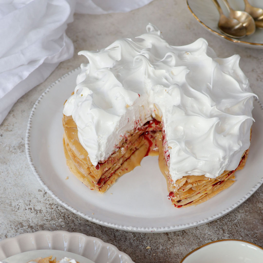 HOJARASCA FRAMBUESA CON MERENGUE